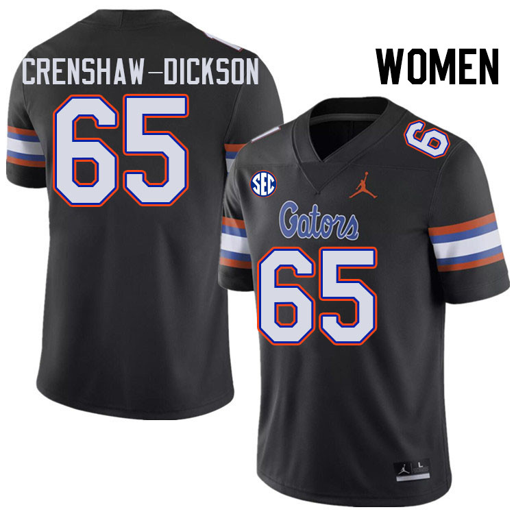 Women #65 Brandon Crenshaw-Dickson Florida Gators College Football Jerseys Stitched-Black
